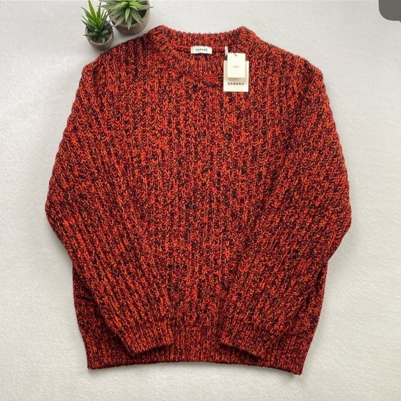Sandro Other - NWT Sandro Mouline Wool Blend Jumper Chunky Knit Sweater XXL Crewneck